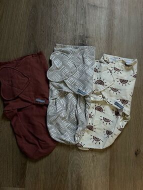 SwaddleMe Newborn Swaddle Set in Cream and Rust Accents